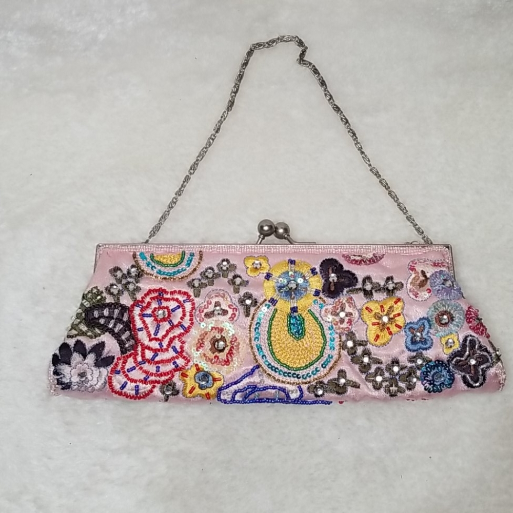 Embroidered Floral Mini Bag
